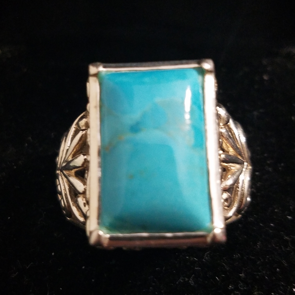 Large Turquoise in 925 Silver Size 12